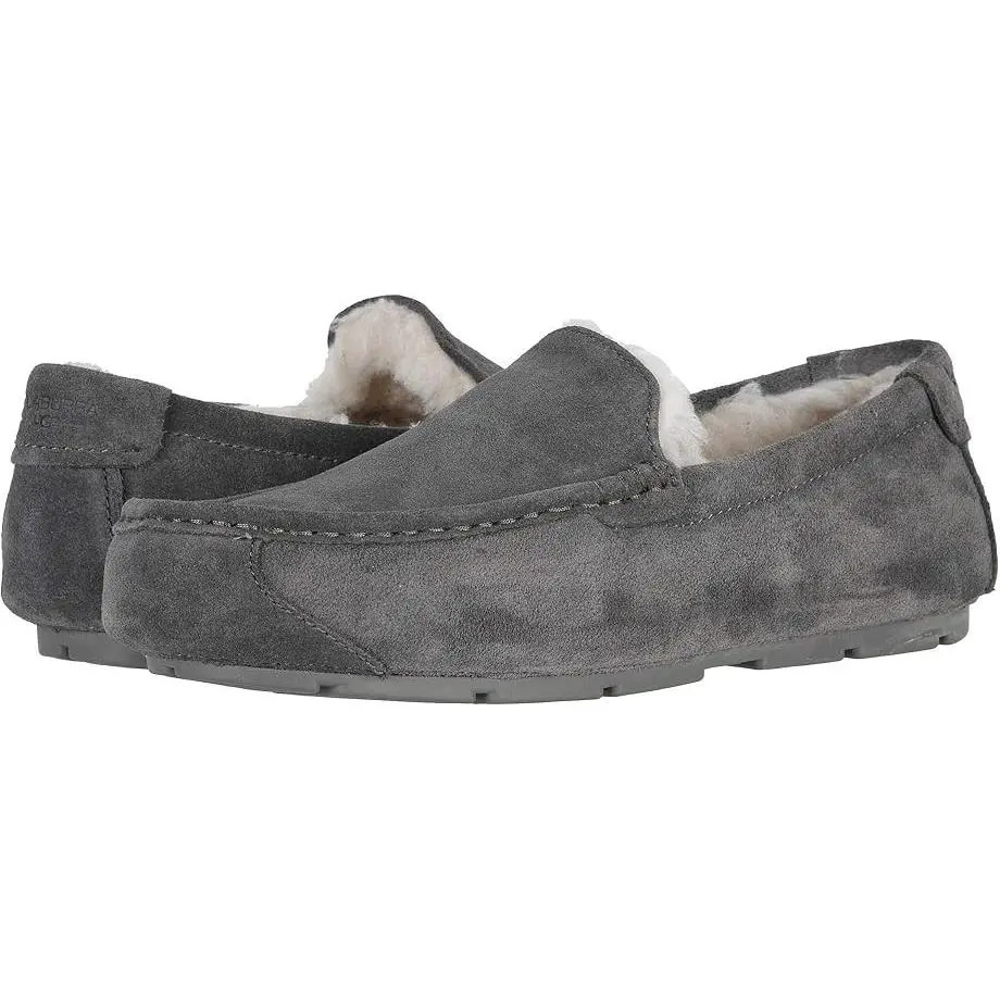 Koolaburra by Ugg Tipton Slipper Men 9 Gray Suede Fur Moc Toe Shoes RHS5238