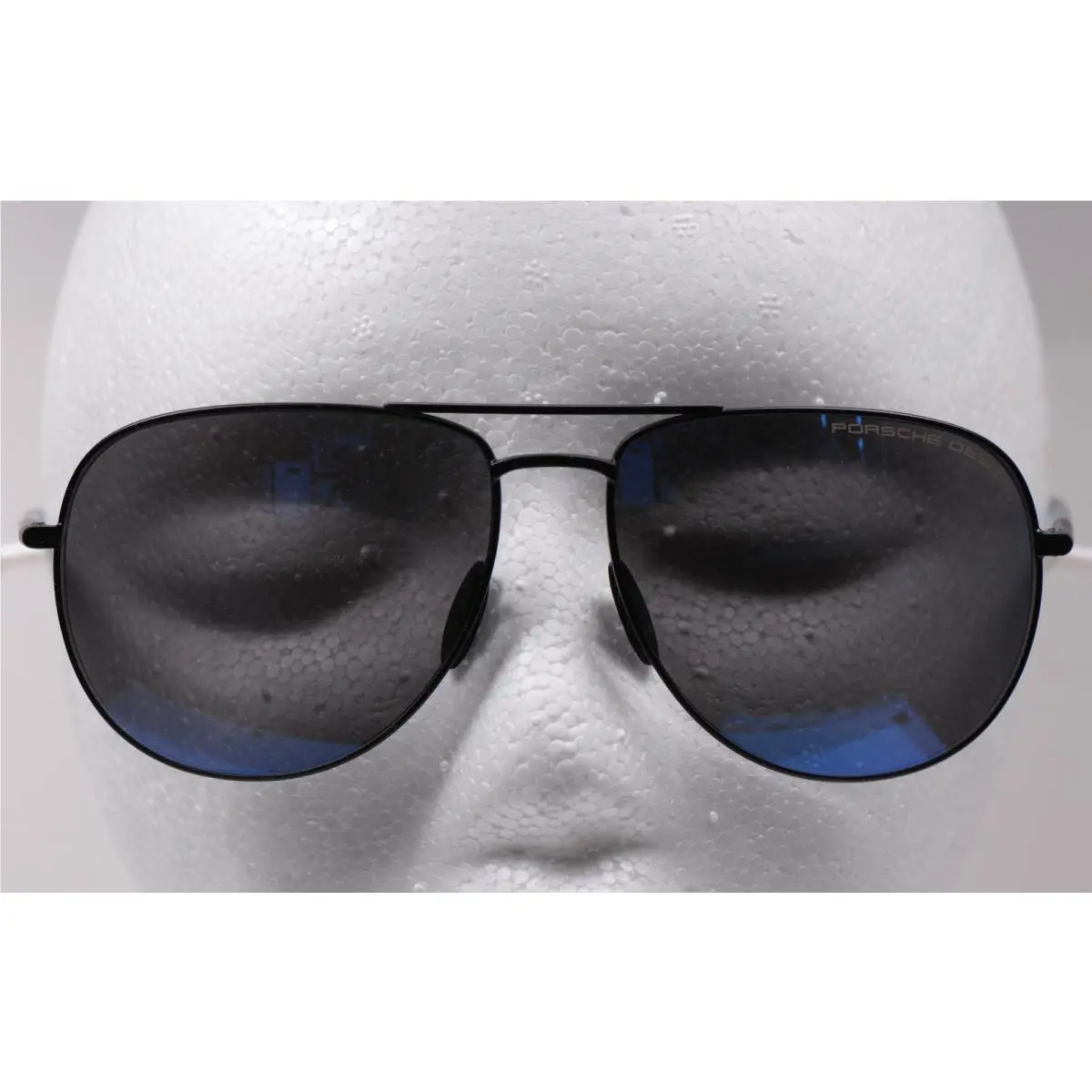 Porsche Design P`8629 D Aviator Men`s Sunglasses Matte Black Blue Mirror Shades