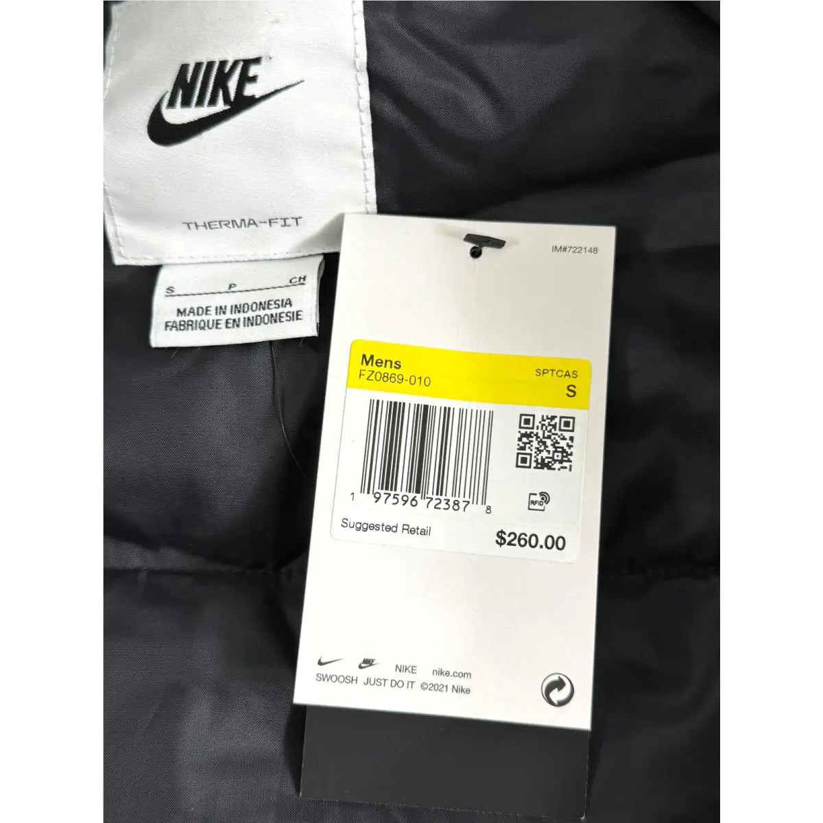 Nike clothing - Nike Sportswear Club Fleece Therma-Fit Parka Jacket - FZ0869-010 - Black (UPC: 197596513110) 11