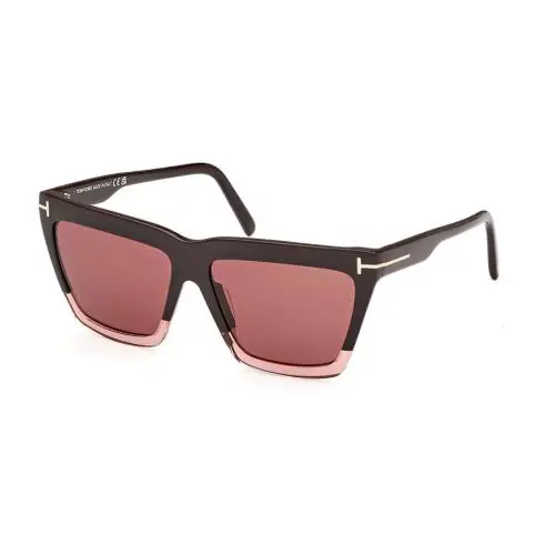 Tom Ford Eden Dark Brown Sunglasses FT1110 50Z 56-14-140 - Frame: Dark Brown, Lens: Mauve