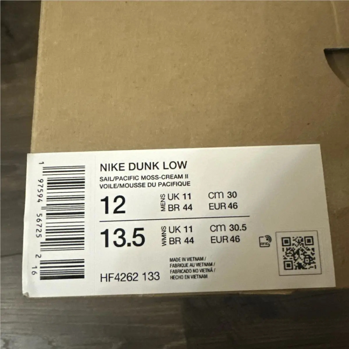Nike shoes - Nike Dunk Low - Dunk Low - HF4262-133 - Ivory, Manufacturer: Sail/Pacific Moss/Cream/Limestone 5