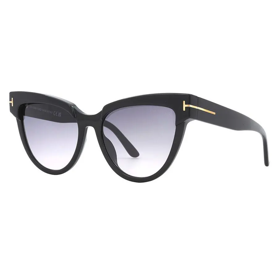 Tom Ford Women`s 0941 NADINE-01B Shiny Black Grey Smoke Sunglasses 57mm