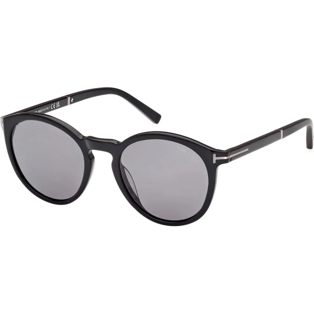 Tom Ford FT1021 N 01D Elton Sunglasses Shiny Black Polarized Grey Lens 51mm