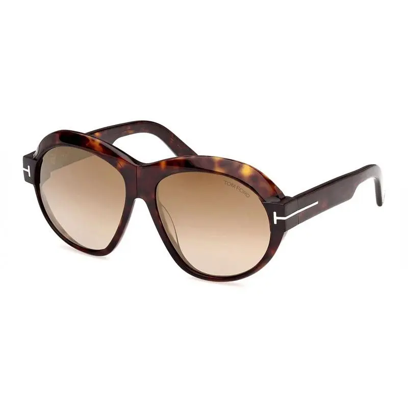 FT1113 52G Dark Havana/brown Mirror 59-15-135 Sunglasses by Tom Ford