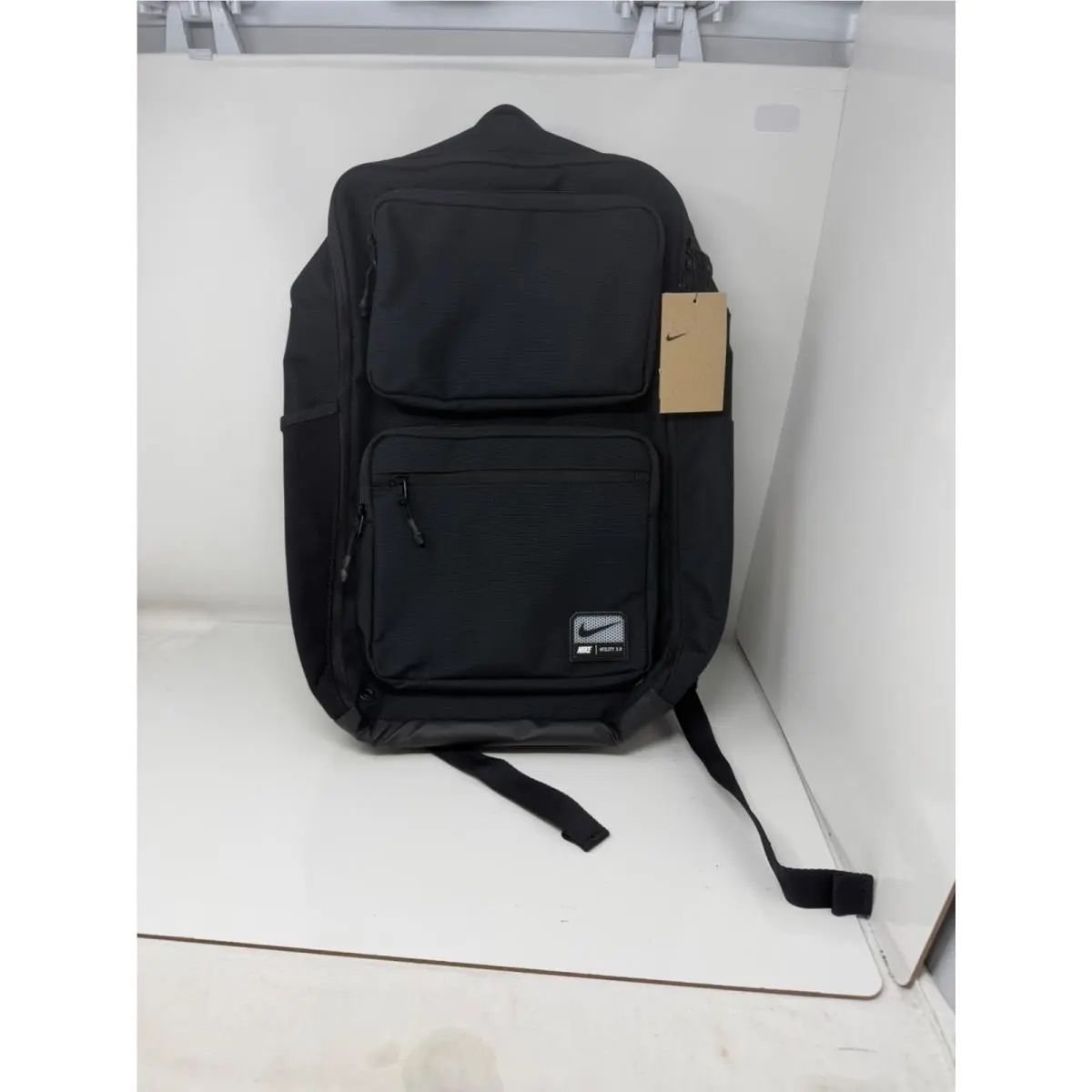 Nike 27L Utility Backpack Black White Durable Unisex Gym Travel Bag