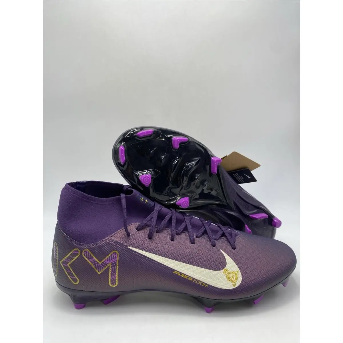 Nike ZM Superfly 10 Acad KM Fg/mg Purple Pale Ivory HJ7309 500 Men`s Sz 12