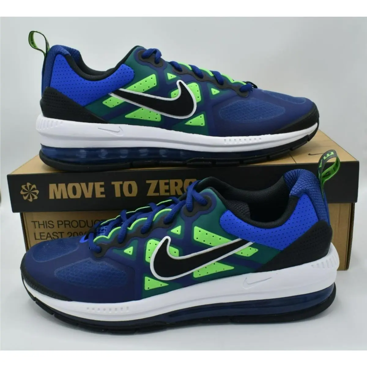 Nike Men Size 10 Air Max Genome Deep Royal Blue Black Shoes Sneakers