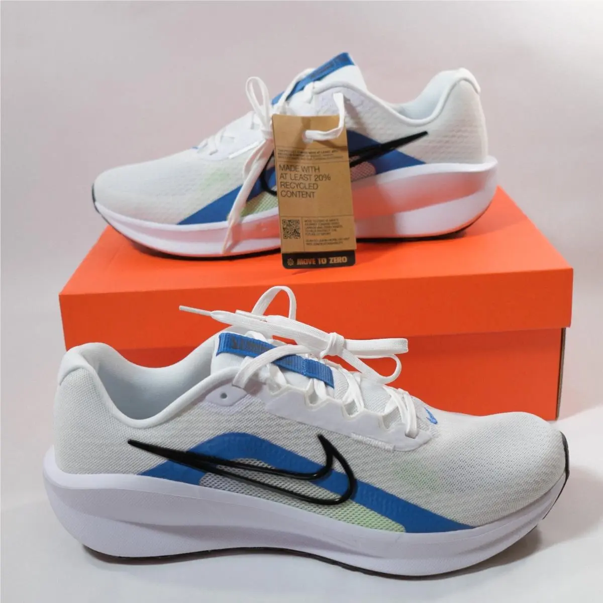 Nike Downshifter 13 Men Size 10 Sneakers FD6454-103 White/blue Unisex