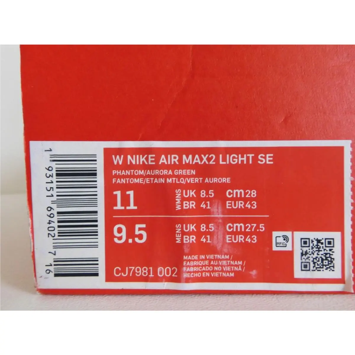 Nike shoes - Nike Air Max2 Light - Air Light - CJ7981 002 - Gray (UPC: 193151694027) 3