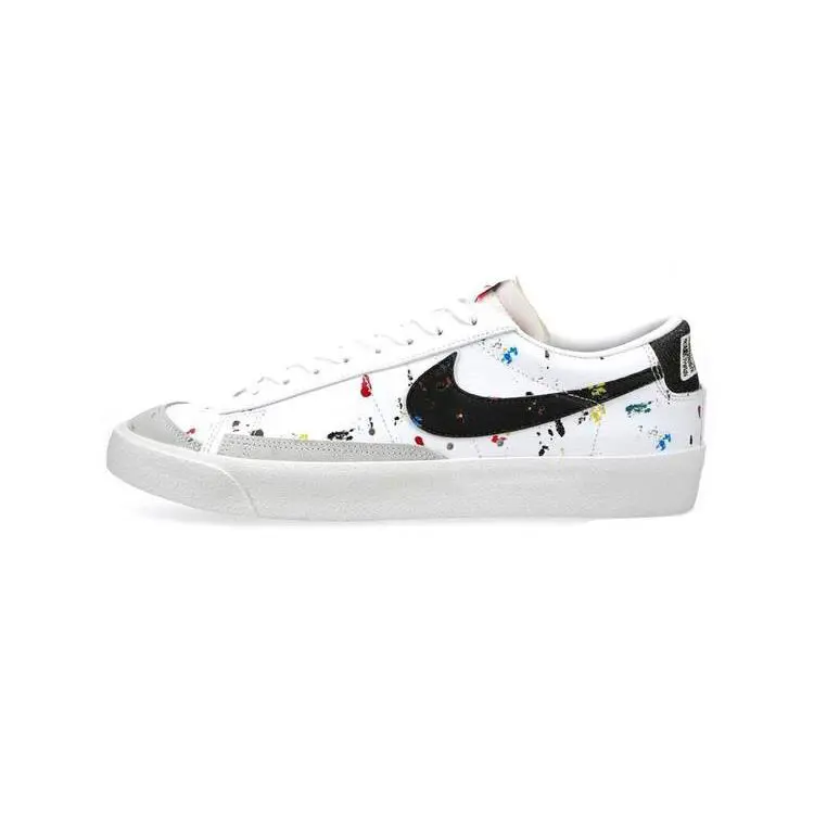 Nike Blazer Low `77 White Paint Splatter DJ1517-100 Men`s Size 9 - White
