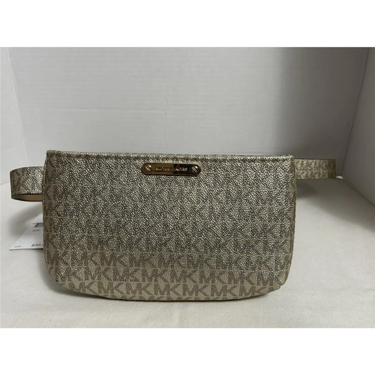 Michael Kors Pale Gold Buckle Adjustable Fanny Pack Belt Bag Size L/xl