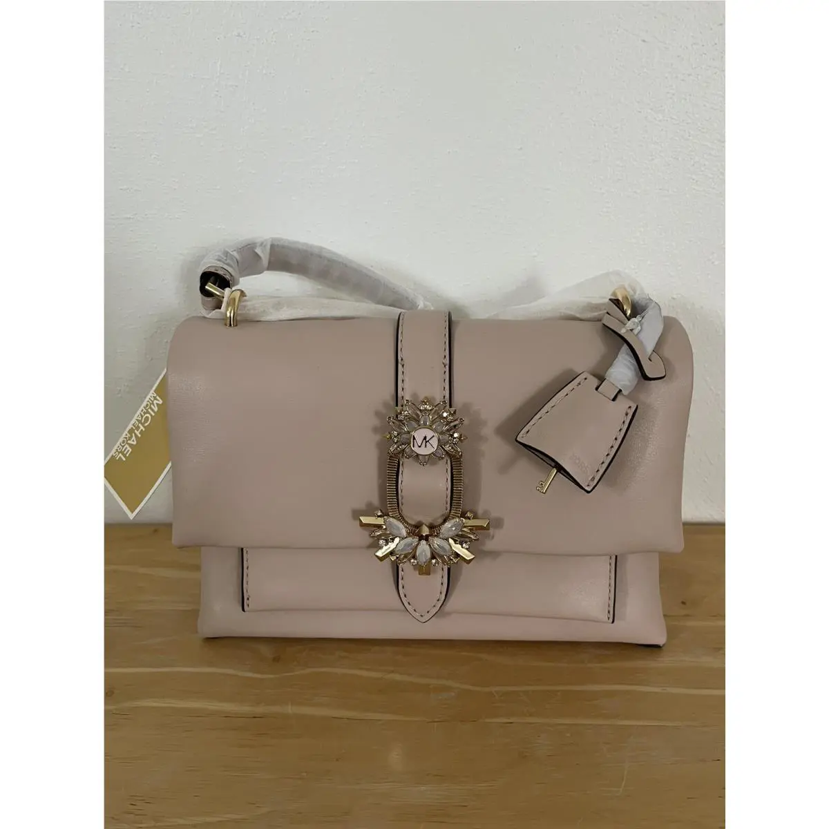 Michael Kors Cece Medium Leather Convertible Shoulder Bag Soft Pink