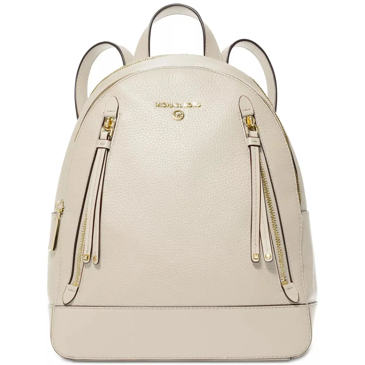 Michael Kors Brooklyn MD Backpack Light Cream Leather Travel School Bag