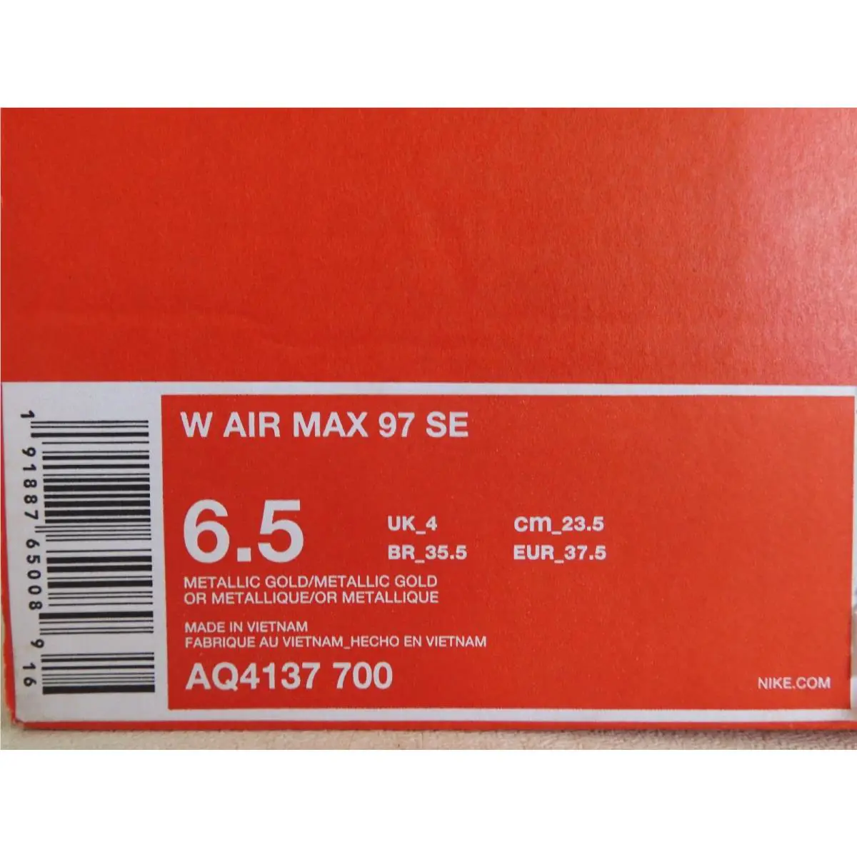 Nike shoes - Nike Air Max 97 - Air Max - AQ4137 700 - Gold (UPC: 0191887650089) 4