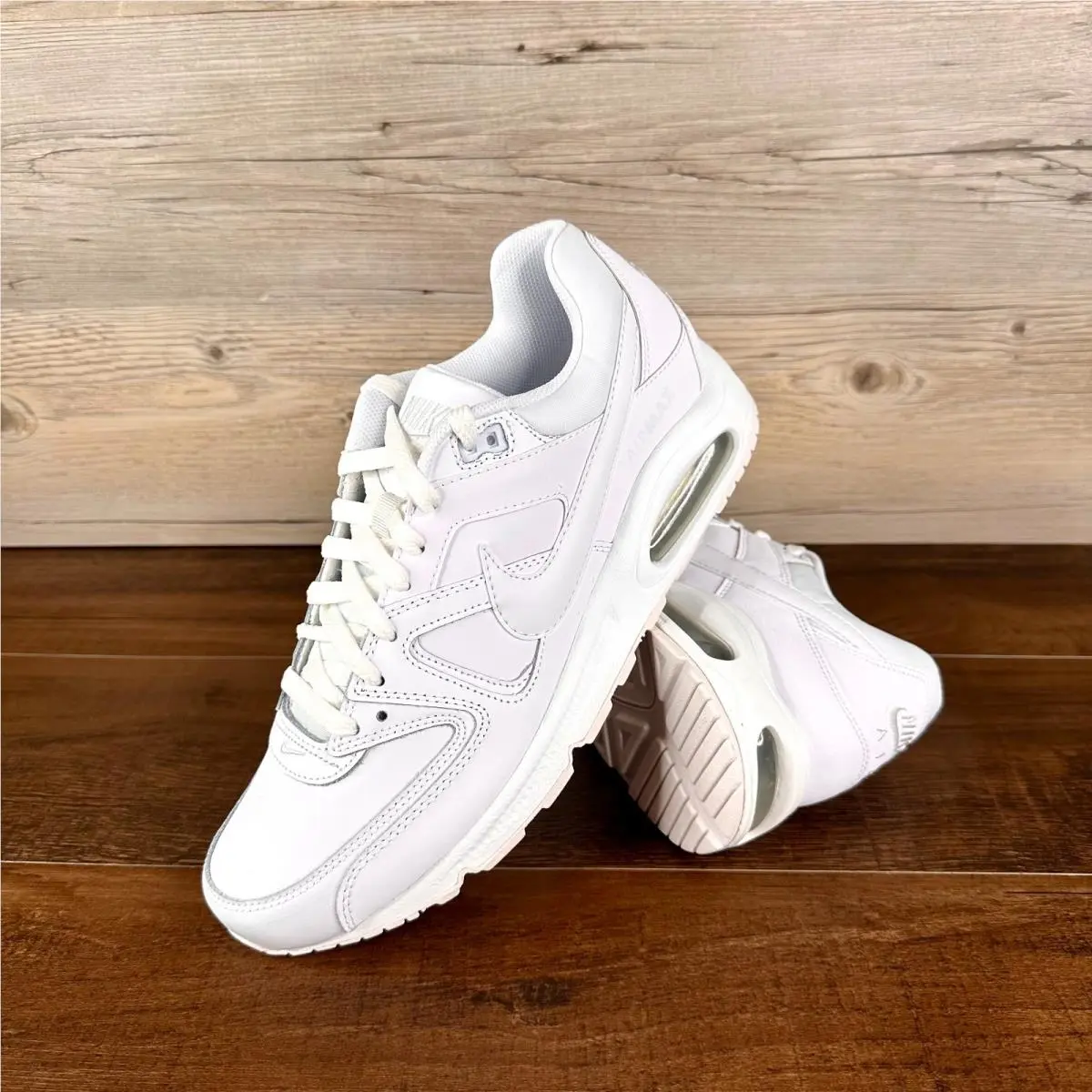 Nike Air Max Command Leather Mens Size 12 White Metallic Silver 749760 102 - White