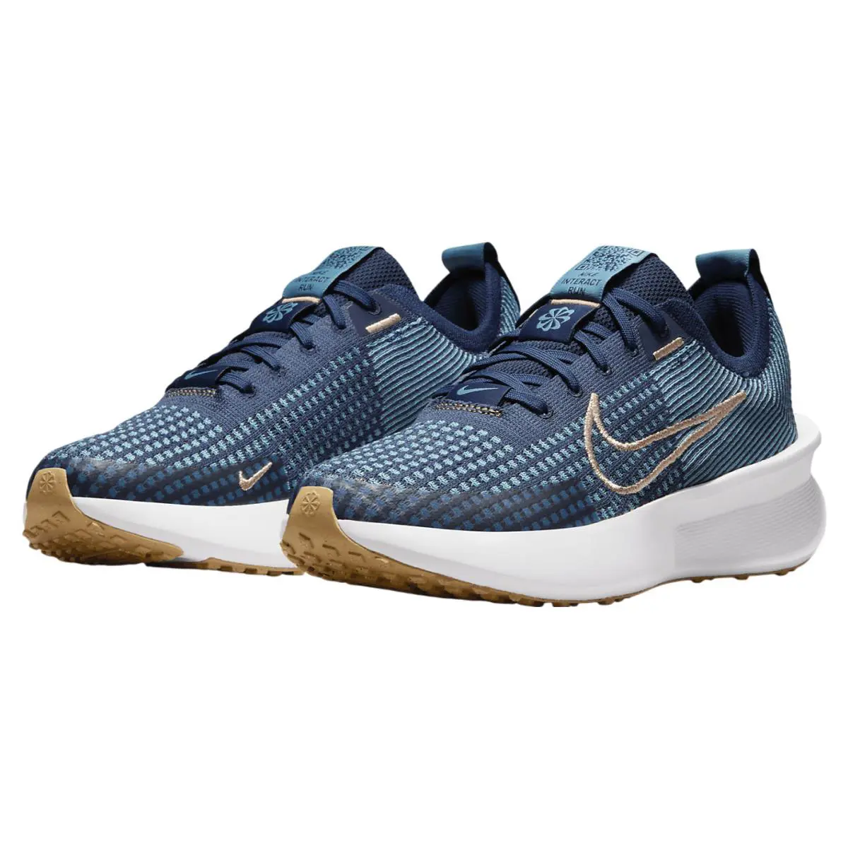 Nike Interact Running Low Lace-up Sneakers Women Shoes College Navy Size 7.5 - College Navy / Cerulean - FD2292-402