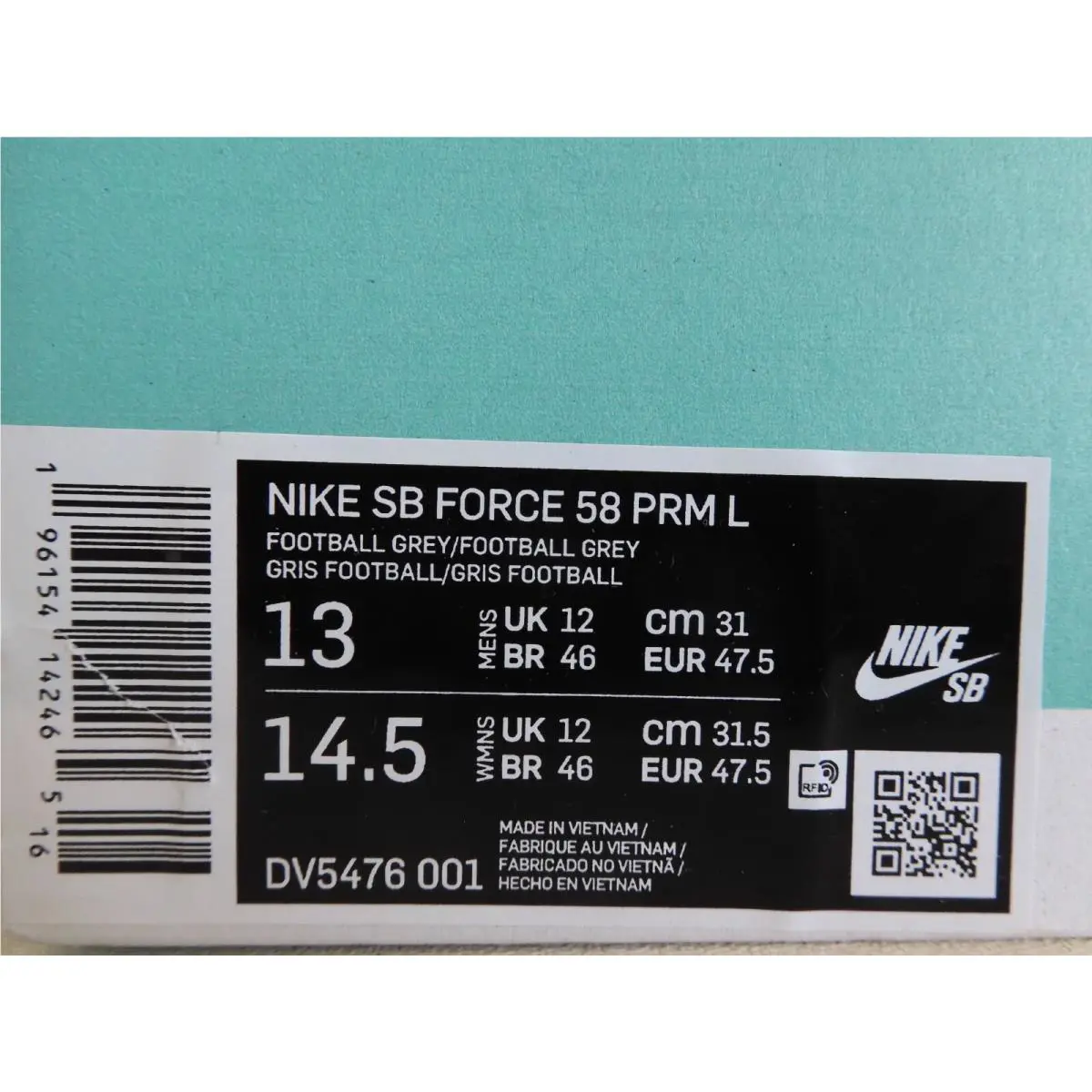 Nike shoes - Nike SB Force 58 Premium - DV5476 001 - Gray (UPC: 196154142465) 3