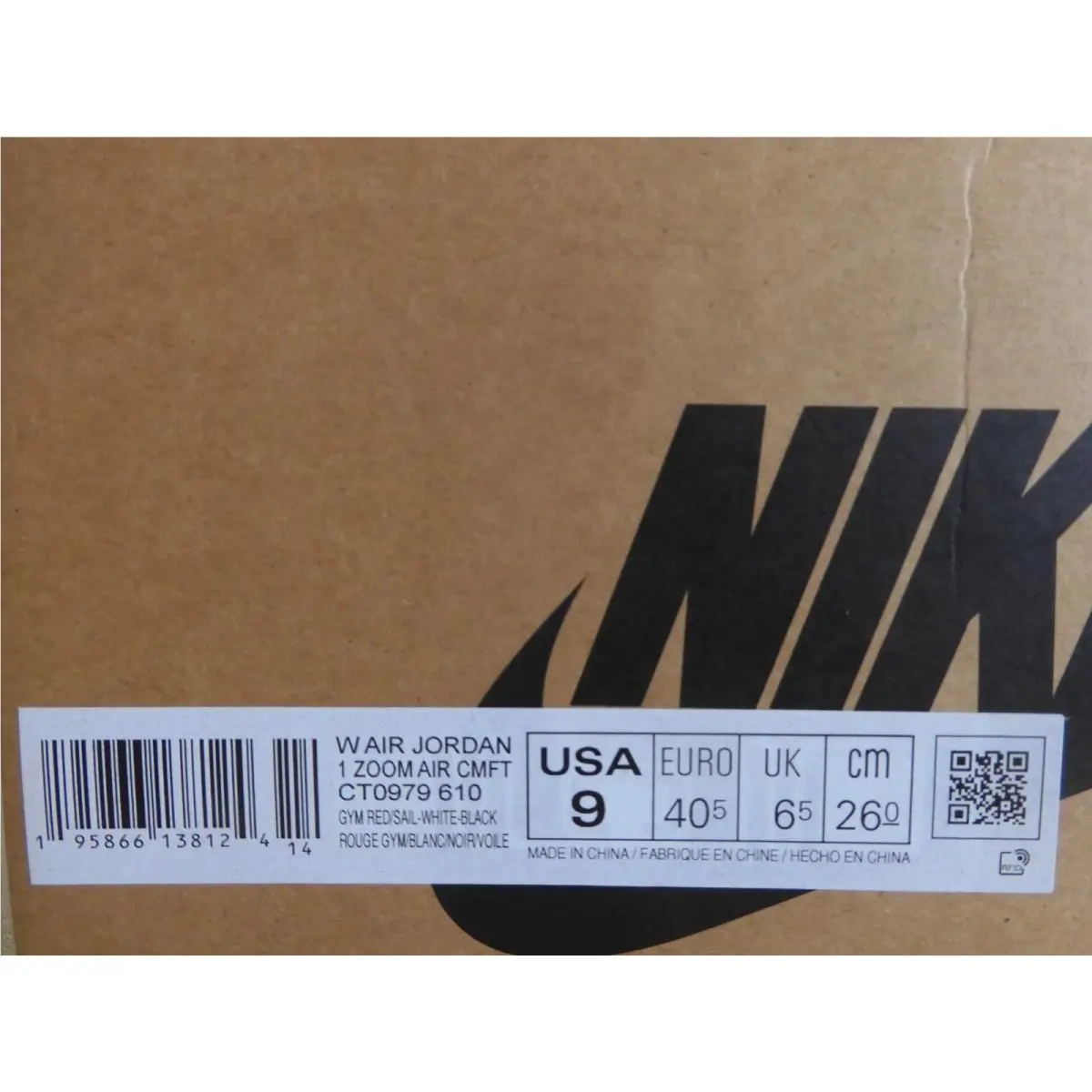 Nike shoes - Air Jordan 1 - Air - CT0979-610 - Red (UPC: 195866138124) 6