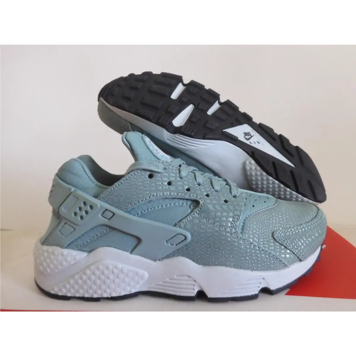 Nike Air Huarache Run Print Cannon Green-platinum Womens Sz 6.5 725076-006