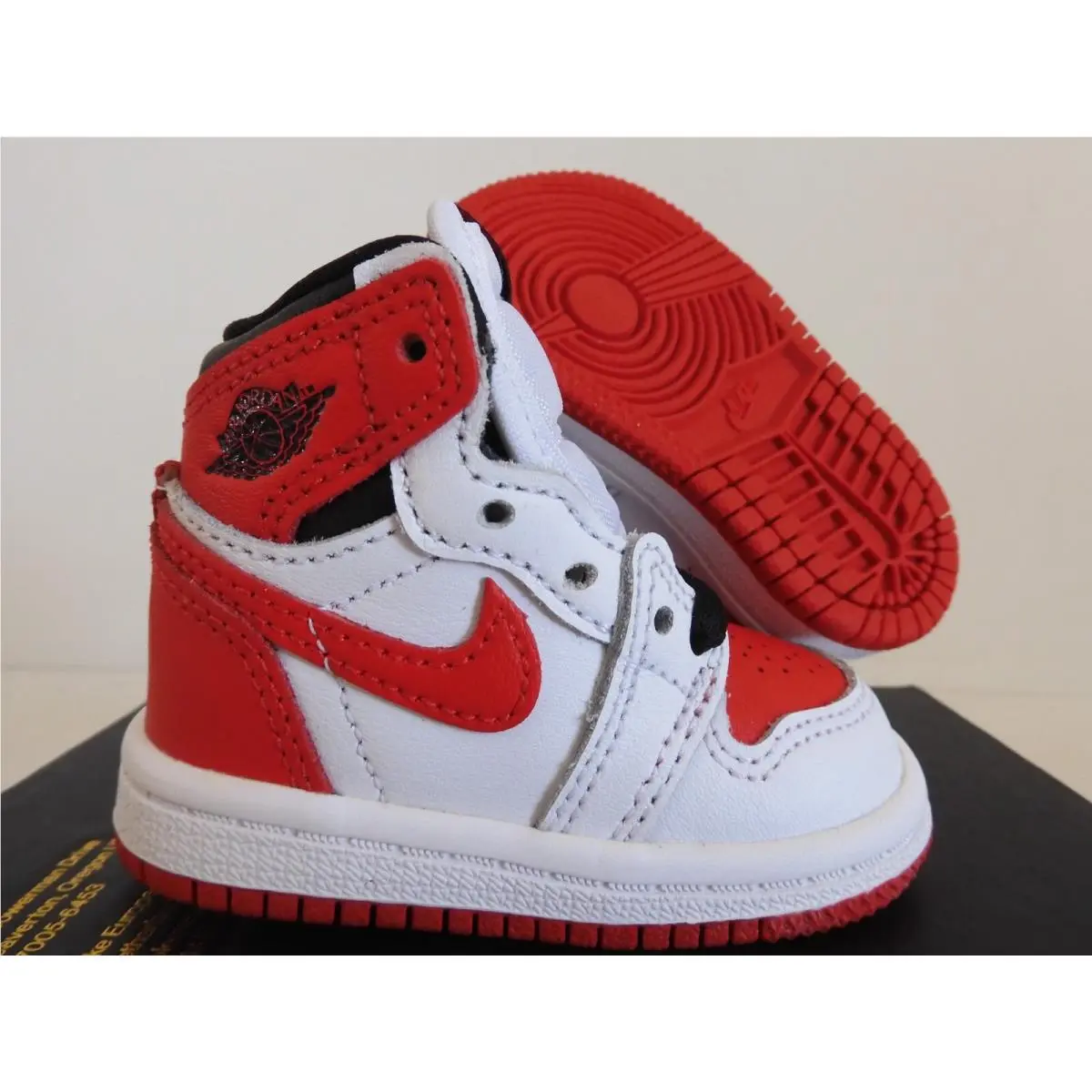 Nike Air Jordan 1 Retro High Og Td Heritage White-red Sz 2c AQ2665-161