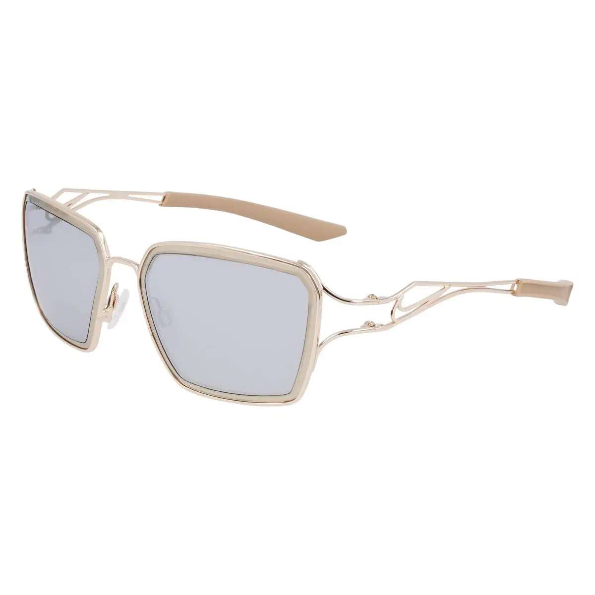 Nike Veil Prism EV-24049 708 Gold Taupe Sunglasses with Silver Mirror Lens - Gold / Silver Mir / Gold Mir, Frame: Gold, Lens: Silver