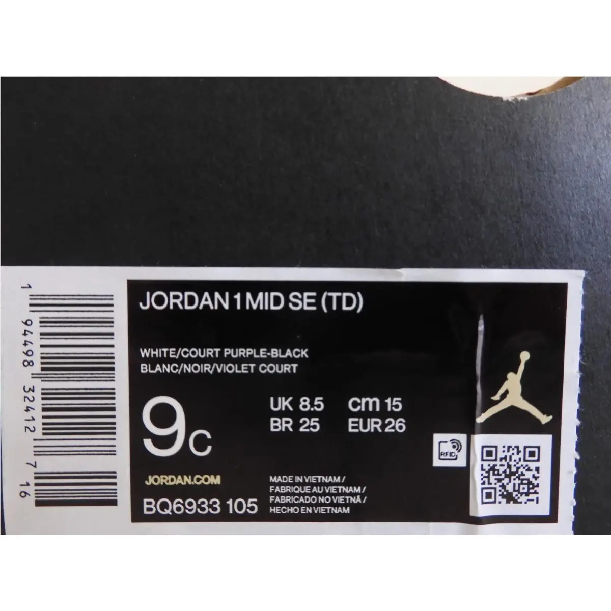 Nike shoes - Air Jordan 1 Mid - Air Mid - White (UPC: 194498324127) 3