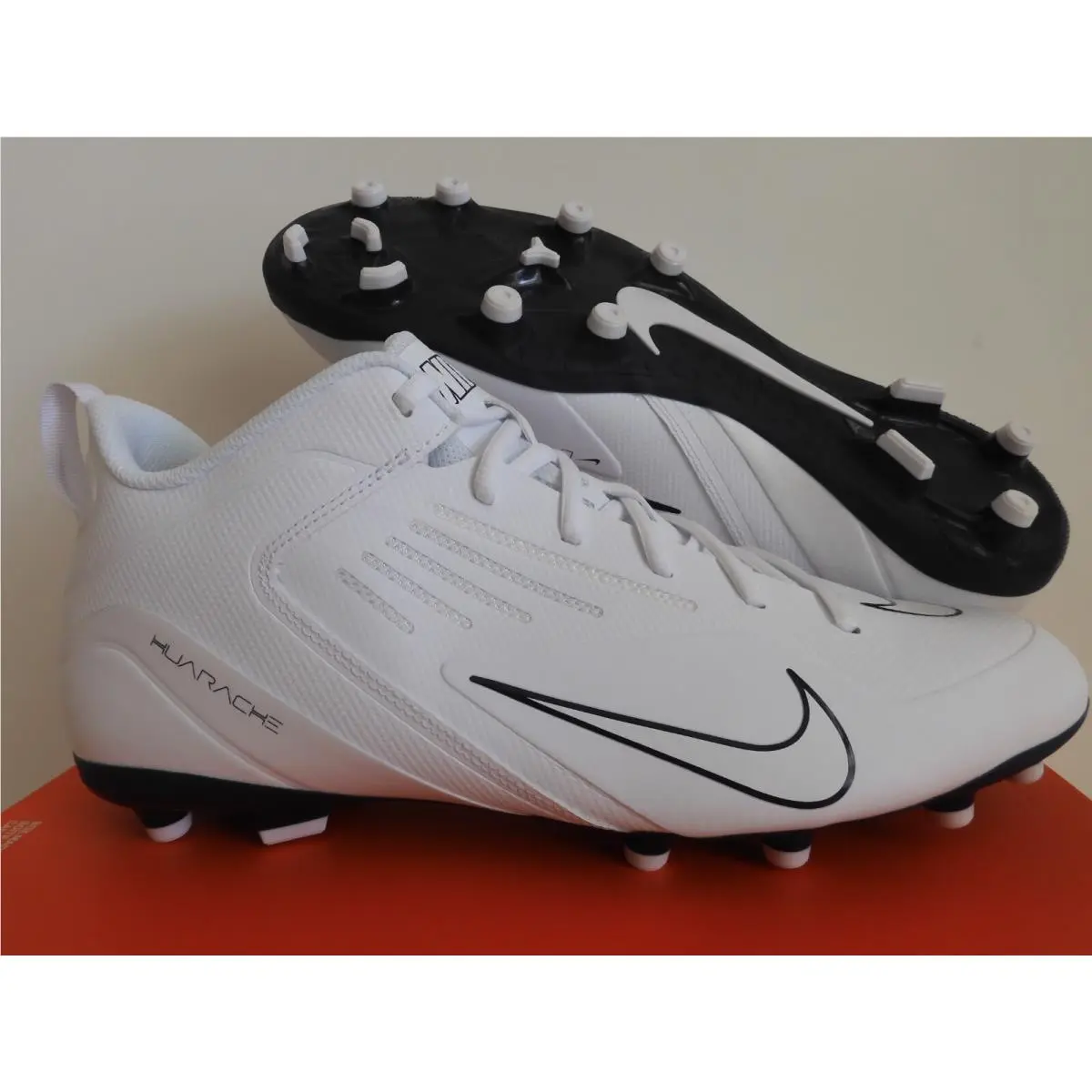 Nike Alpha Huarache 8 Varsity Lax Lacrosse White-navy Blue SZ 13 CZ6558-101