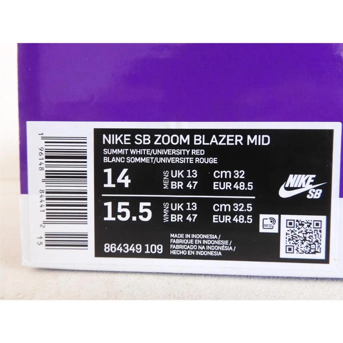 Nike shoes - Nike SB Zoom Blazer Mid - 864349 109 - White (UPC: 196148844412) 3