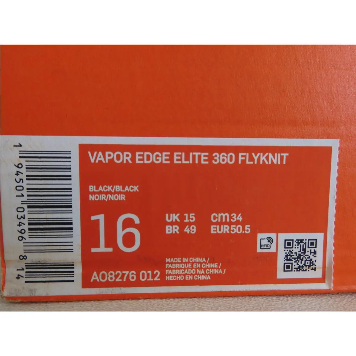 Nike shoes - Nike Vapor Edge Elite 360 - AO8276-012 - Black (UPC: 194501034968) 3