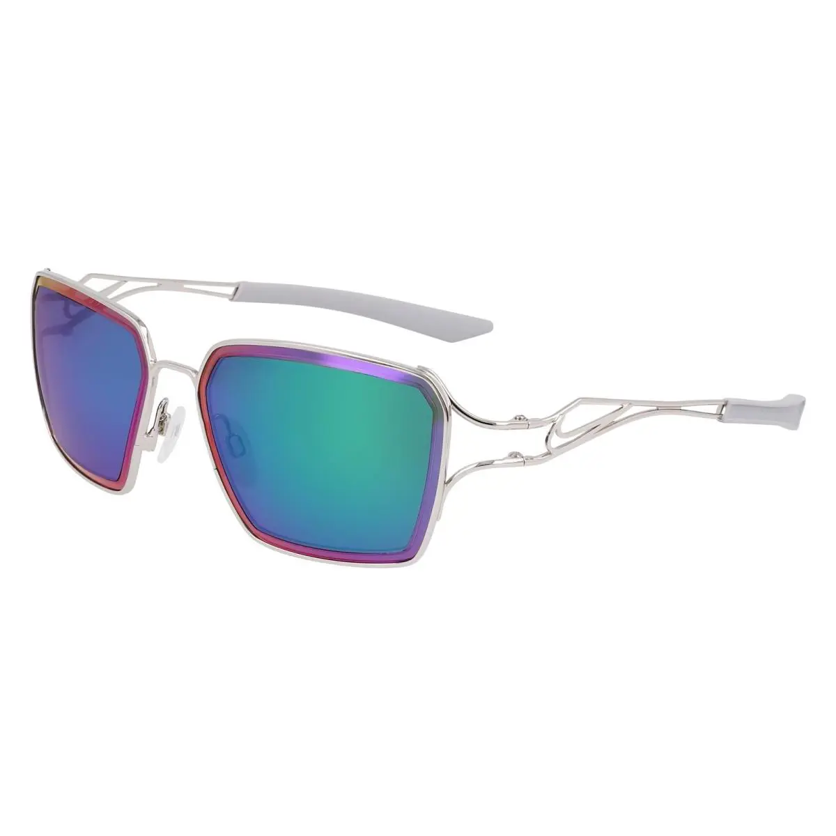 Nike Veil Prism EV-24049 043 Silver Sunglasses with Green Mirror Lenses