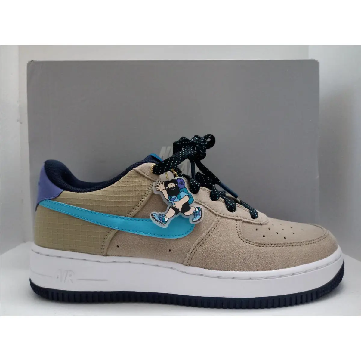 Nike shoes - NIKE AIR FORCE 1LV8 2 - CN5710-201 - KHAKI/BLUE FURY-PERSIAN VIOLET (UPC: 193654857530) 0