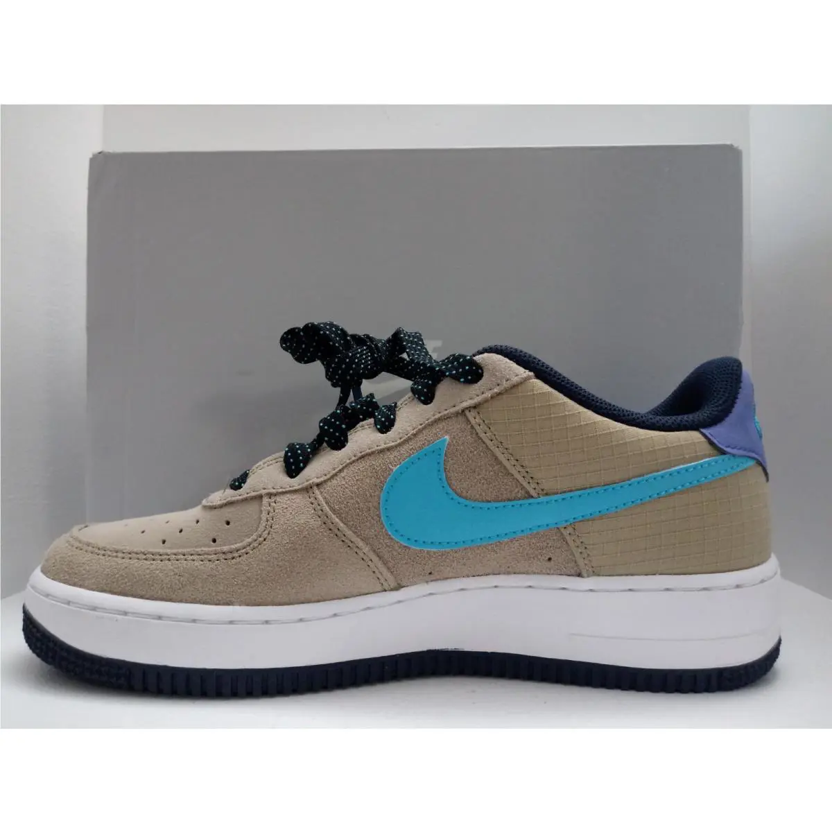 Nike shoes - NIKE AIR FORCE 1LV8 2 - CN5710-201 - KHAKI/BLUE FURY-PERSIAN VIOLET (UPC: 193654857530) 1