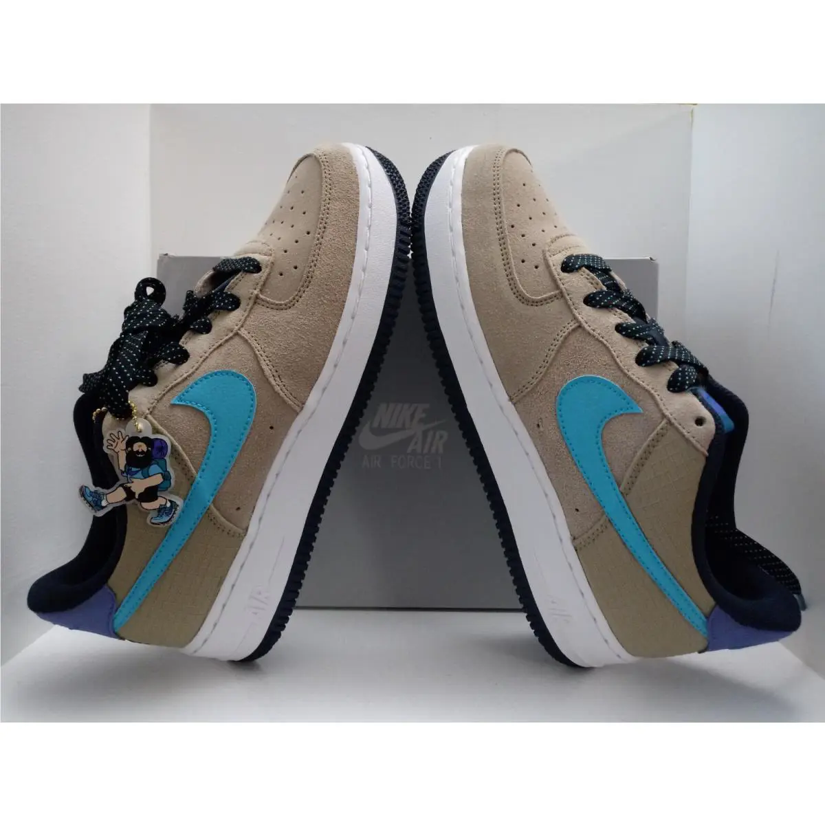 Nike shoes - NIKE AIR FORCE 1LV8 2 - CN5710-201 - KHAKI/BLUE FURY-PERSIAN VIOLET (UPC: 193654857530) 3