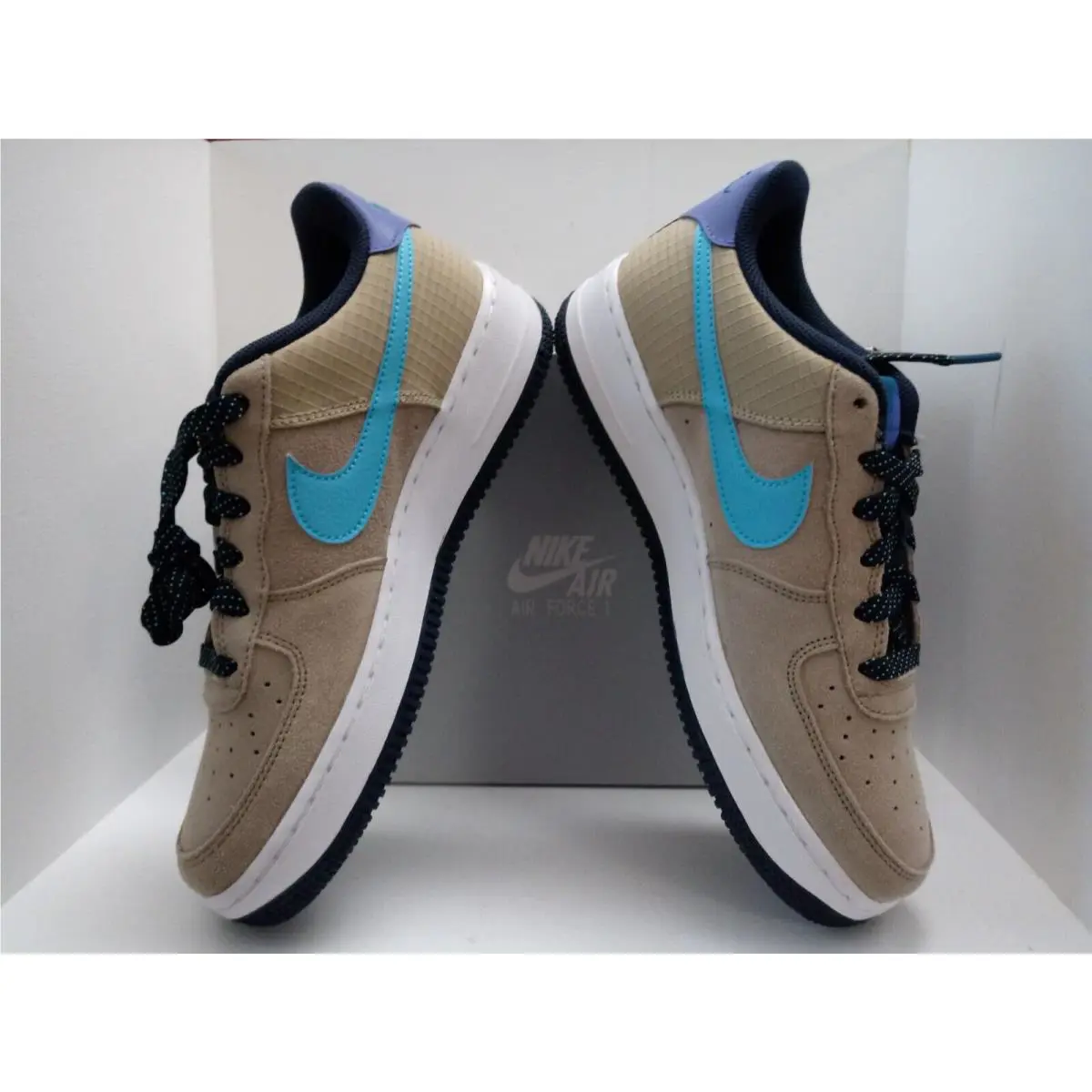 Nike shoes - NIKE AIR FORCE 1LV8 2 - CN5710-201 - KHAKI/BLUE FURY-PERSIAN VIOLET (UPC: 193654857530) 4