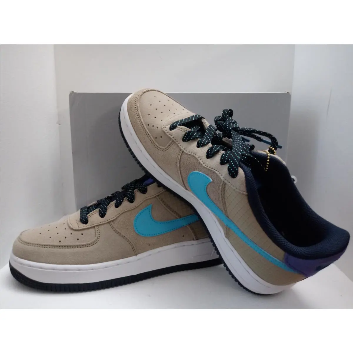 Nike shoes - NIKE AIR FORCE 1LV8 2 - CN5710-201 - KHAKI/BLUE FURY-PERSIAN VIOLET (UPC: 193654857530) 6