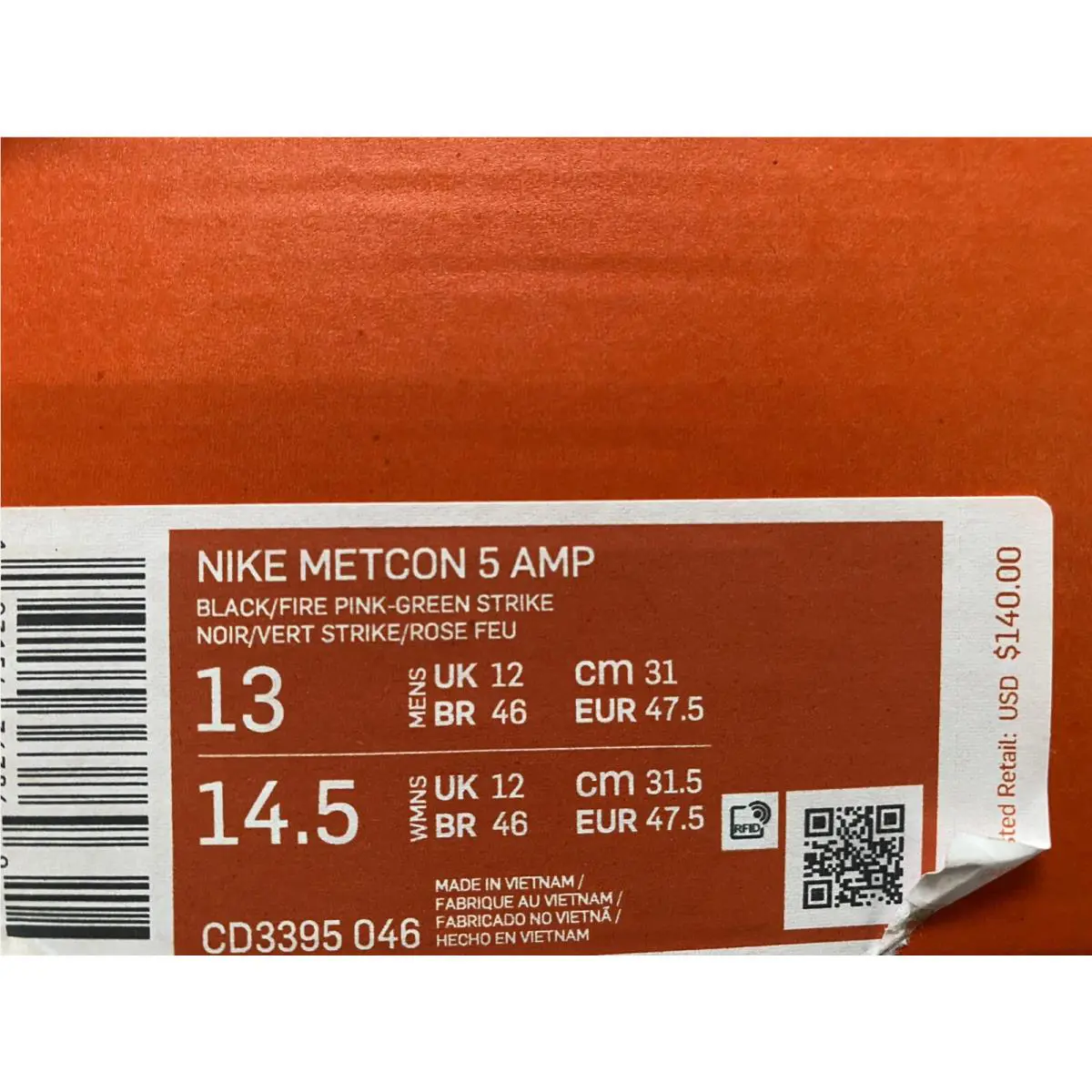 Nike shoes - Nike Metcon 5 AMP - Metcon AMP - CD3395 046 - Black/Fire Pink-Green Strike 10