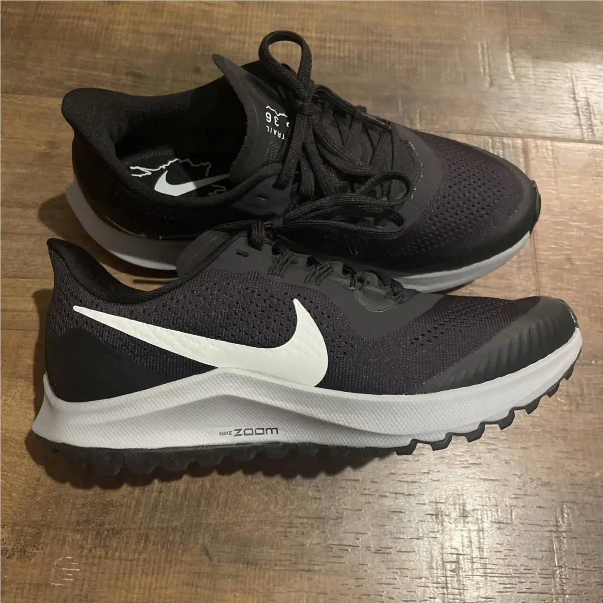 Nike Womens Air Zoom Pegasus 36 Trail Running Shoes Black Grey AR5676-002 Size 6