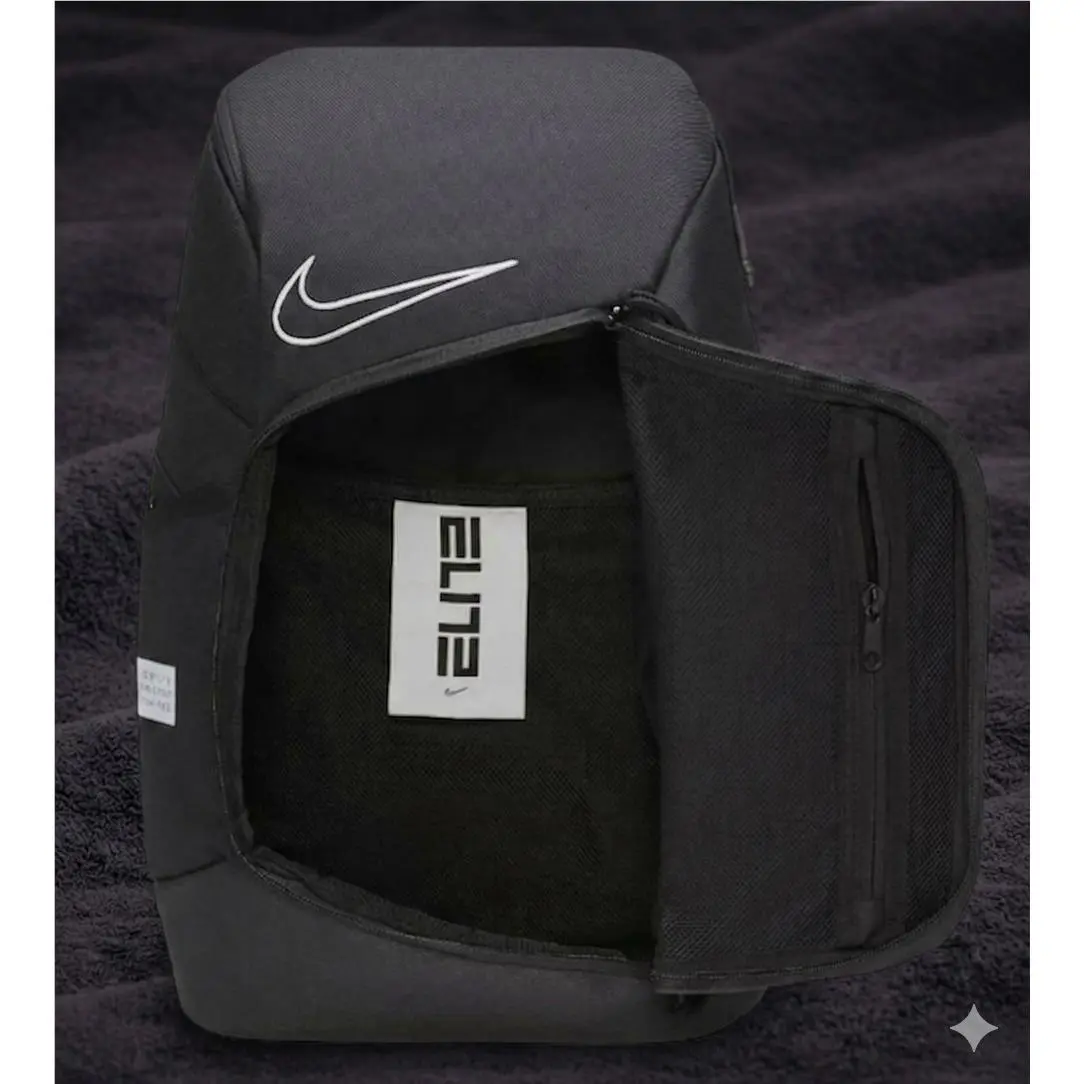 Nike Elite Hoops Pro Stripes Backpack Black Basketball Gym Bag One Size