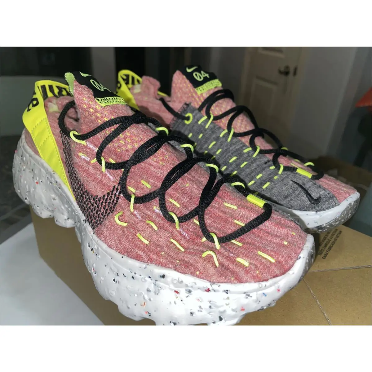 Nike shoes - Nike Space Hippie 04 - Space Hippie - CD3476 700 - Lemon Venom/Black/Lt Artic Pink 4