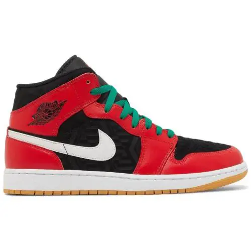Nike Air Jordan 1 Mid SE Christmas White Black DQ8417-006 Men`s 9.5 - Black