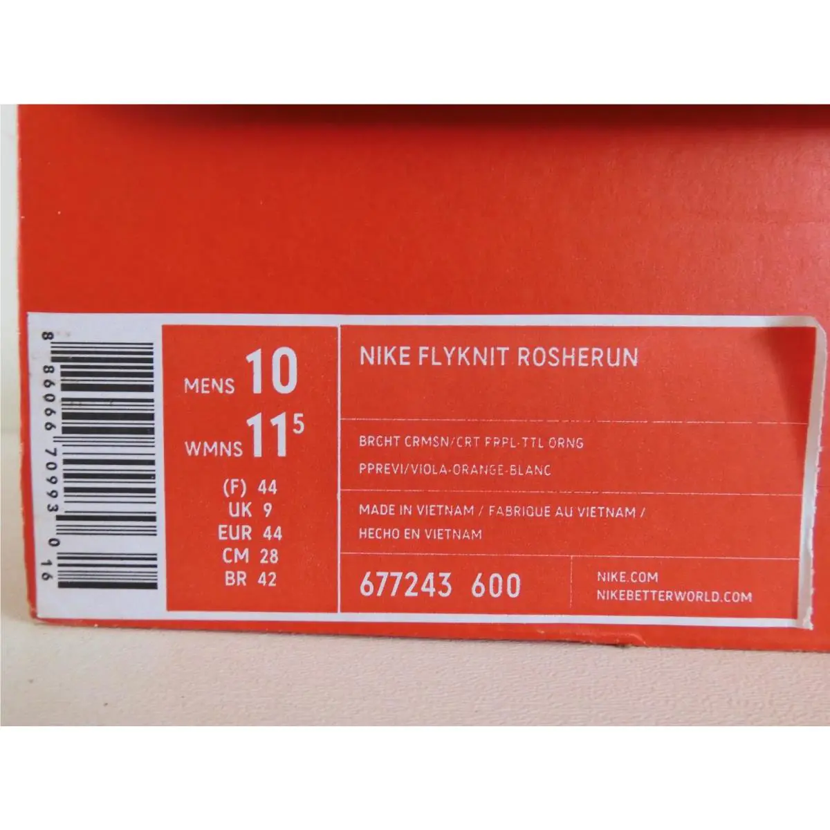 Nike shoes - Nike Flyknit Rosherun - Flyknit Rosherun - Red (UPC: 886066709930) 3