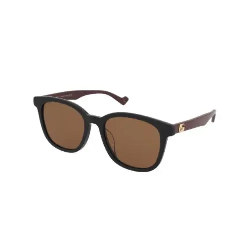 Gucci Square Unisex Sunglasses GG1001SK 002 55 /19/145 - Frame: Black, Lens: Brown