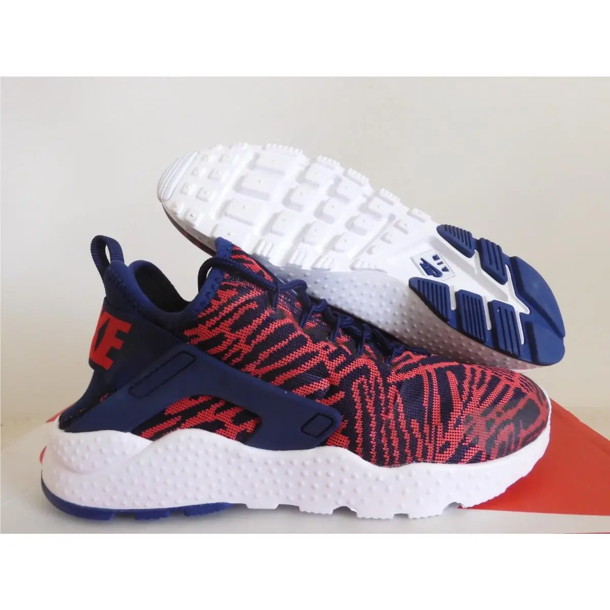 Nike Air Huarache Run Ultra Kjcrd Loyal Blue-red Womens Sz 6 818061-400