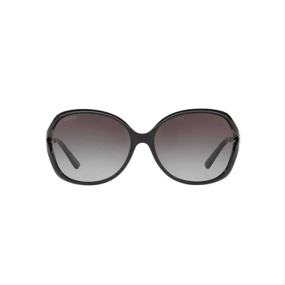 Gucci GG0076S 002 Black Grey Unisex Oversized Sunglasses