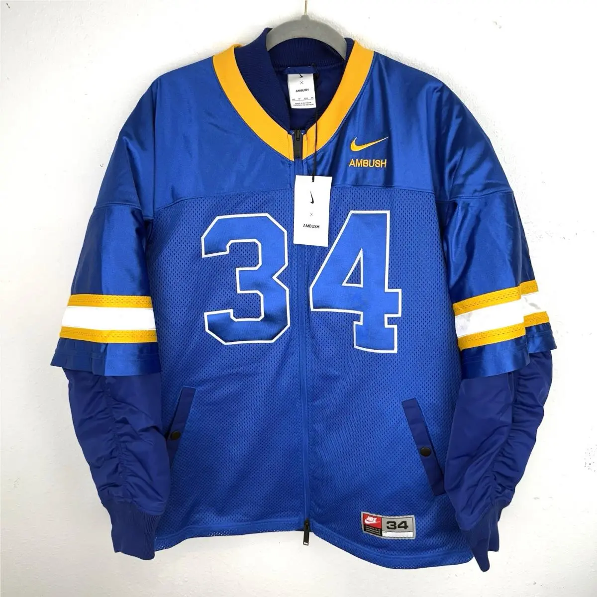 Nike x Ambush Football Jacket Mens Size XS Deep Royal Blue DX6916-455