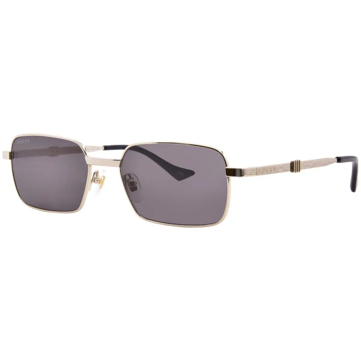 Gucci GG1495S 001 Sunglasses Men`s Gold/grey Rectangle Shape 56mm