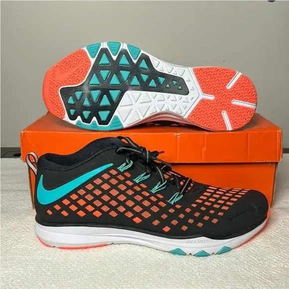 Nike Train Quick 844406-038 Black-hyper Jade-bright Mango Cross Trainers 10.5