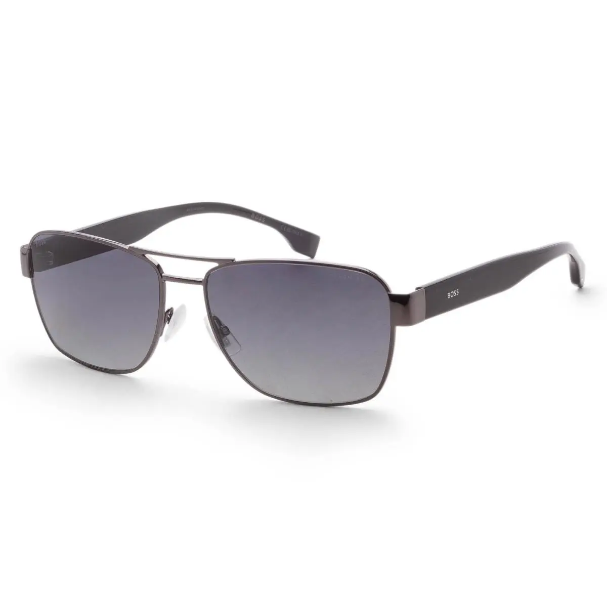 Hugo Boss Men`s 60mm Dark Ruthenium Polarized Sunglasses BOSS1441OS-0ANS-WJ - Frame: Black, Lens: Grey, Other Frame: Black Dark Ruthenium