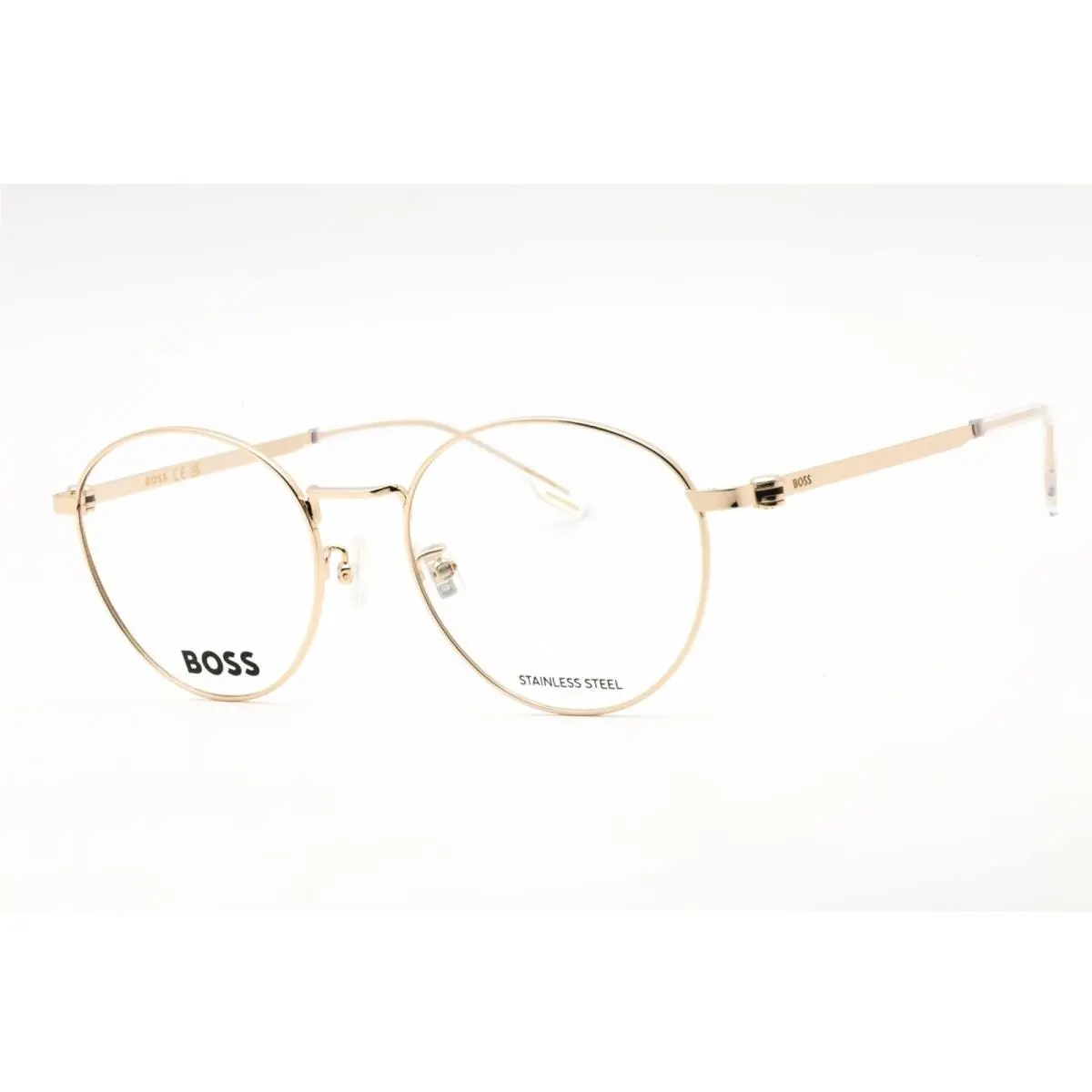 Hugo Boss Men`s Eyeglasses Gold Metal Round Full Rim Frame Boss 1539/F 0J5G 00