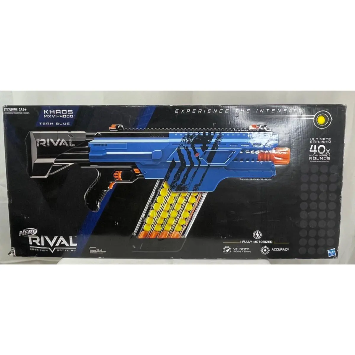 Nerf Rival Khaos MXVI-4000 Team Blue Motorized 40x Rounds Accuracy Intensity